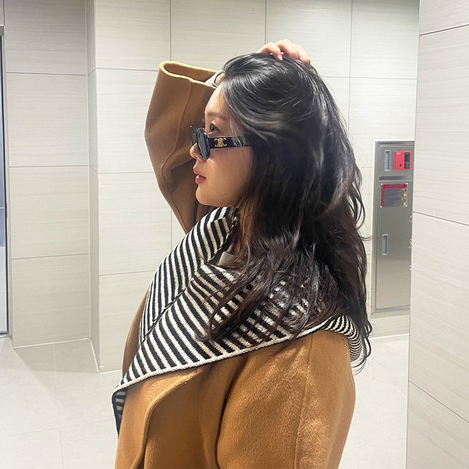 배색 머플러형 바라클라바 니트 후드넥워머, 민트, 1개