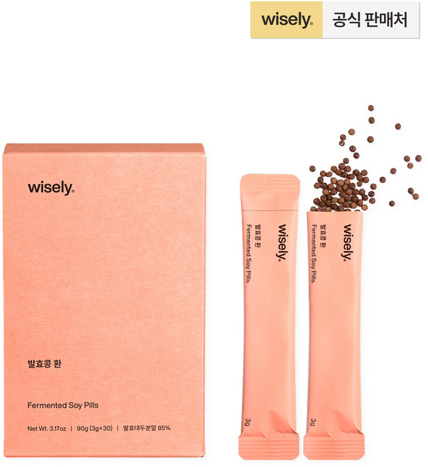 와이즐리 발효콩 환 특허균주 국산콩 이계호 교수개발 청국장 환 스틱포장, 1박스, 90g