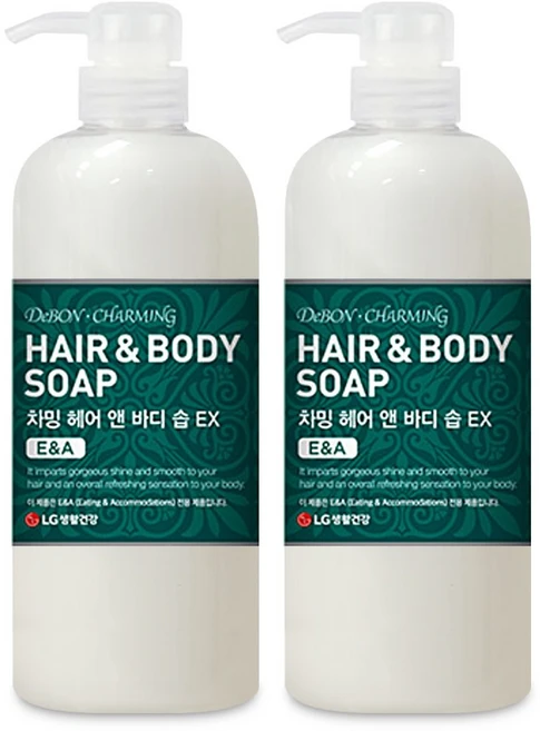 차밍 헤어 앤 바디솝, 2개, 730ml - 쿠팡