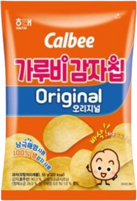 가루비 감자칩 오리지널, 55g, 5개
