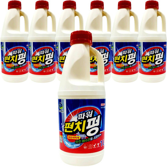 하루그린 배수구세척제 펀치펑, 7개, 1L