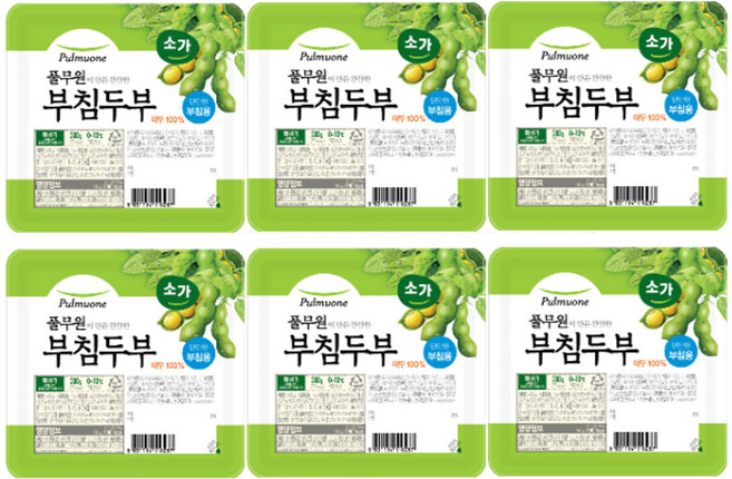 풀무원소가 단단한부침두부, 300g, 6개