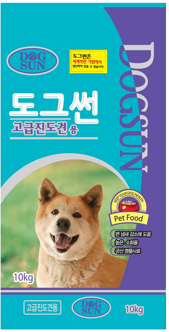 도그썬 고급진도견용 애견사료, 10kg, 1개