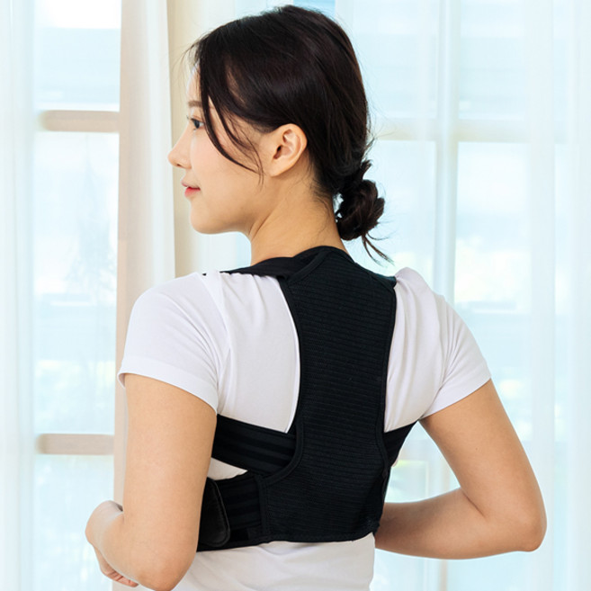 나나힐 굽은등 자세교정밴드 거북목 라운드숄더 어깨 등 허리 교정기, 1개