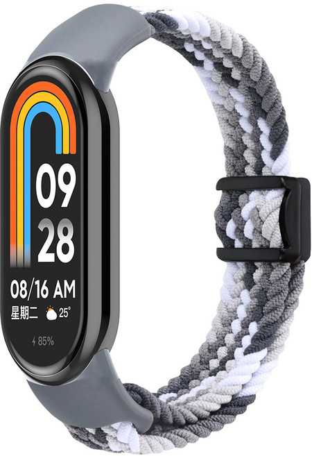 SujuNex 샤오미 미밴드 8/9/10 전용 우븐 스트랩 - Mi Band 8/9/10 Compatible Woven Strap, 12# 글리터 블랙, 1개