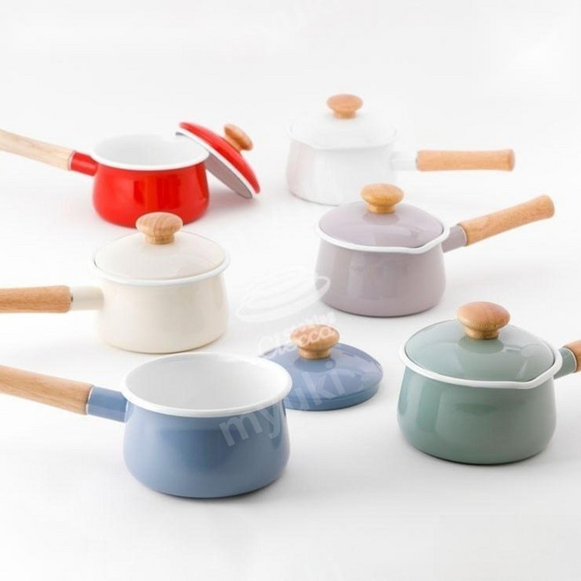 후지호로 법랑 밀크팬 소스팬 이유식 편수냄비 15cm, 민트 그린, 1개