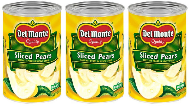 델몬트 슬라이스 서양배 통조림 헤비 시럽 432g 3개