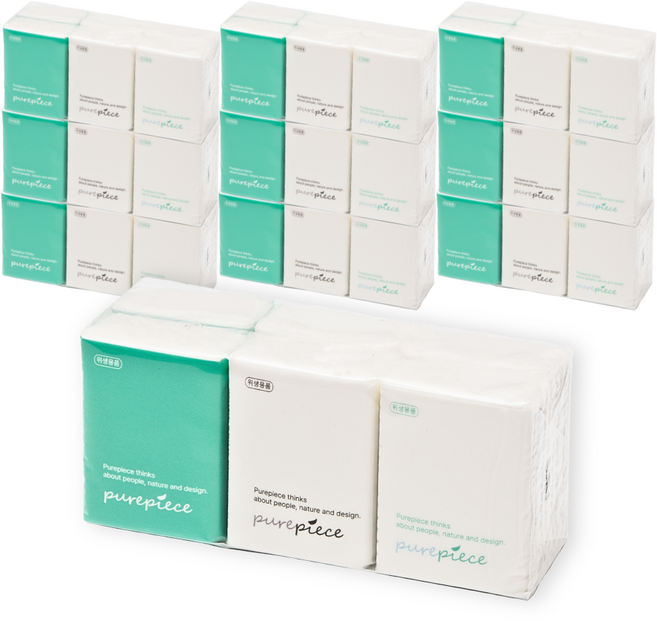 퓨어피스 휴대용 포켓티슈 3겹, 60개, 10매입