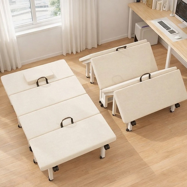 소프트엣지 1인용 간이 폴딩 접이식 침대, 아이보리