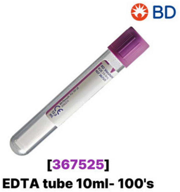 BD 베큐테이너 진공채혈관 K2E EDTA tube 10mL 100개 367525
