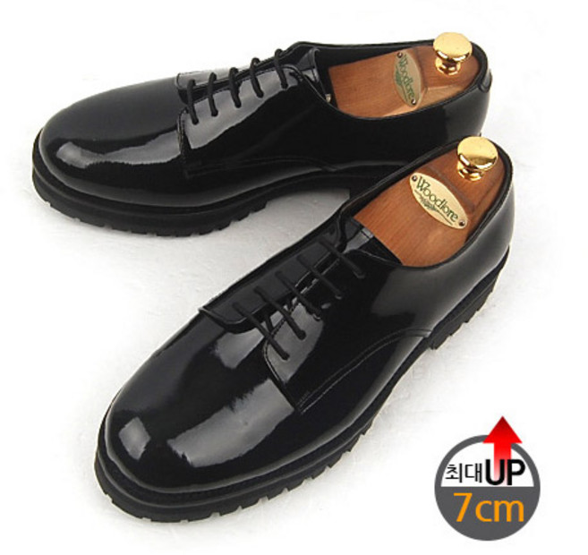 더노피 최대 7cmUP 편안한 키높이 캐쥬얼 포스트맨 더비 해군단화 1003 에나멜 코만도