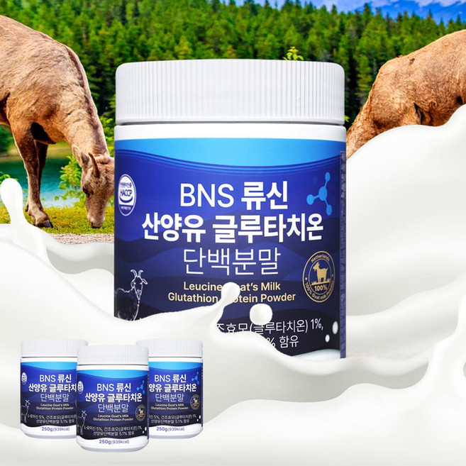 BNS 류신 산양유 글루타치온 단백분말 단백질쉐이크, 10개, 250g