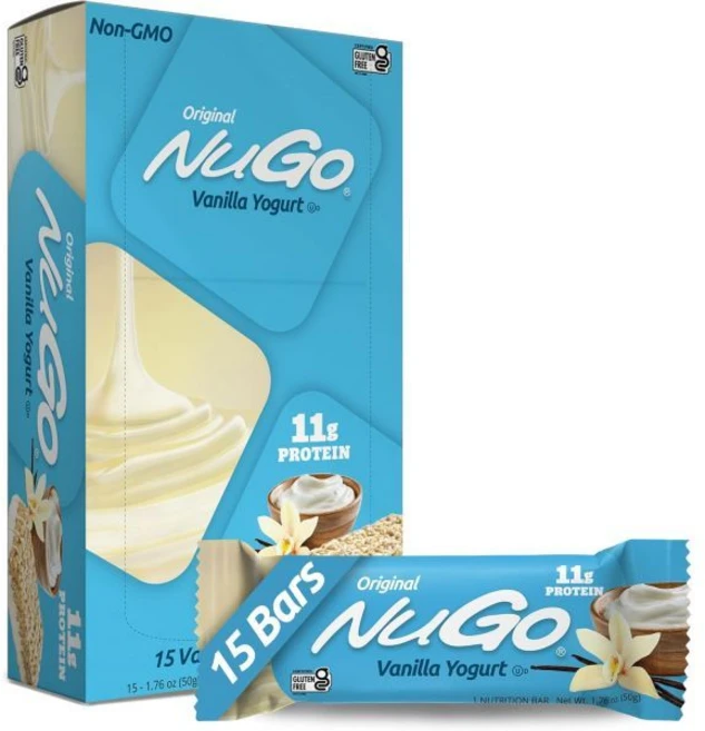 NuGo 단백질 바 바닐라 요거트 11g 단백질 글루텐 프리 15개 카운트, Vanilla, 15 Count (Pack of 1) - 쿠팡