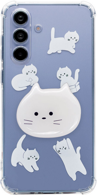 폰플리 캐릭터 톡홀더 투명 휴대폰 케이스