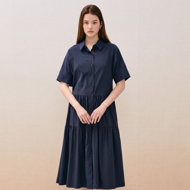 더아이잗 티어드 A라인 셔츠 원피스 IR5M0OP801