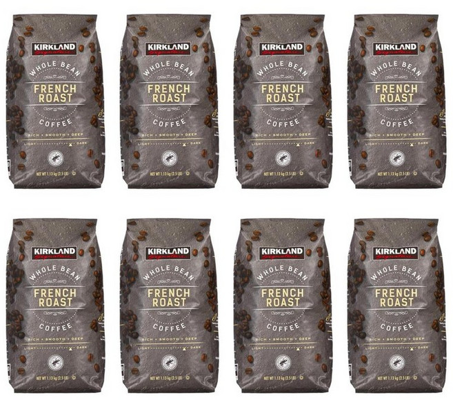 커클랜드 시그니처 프렌치 로스트 다크 홀빈 원두커피 1.13kg, 8개