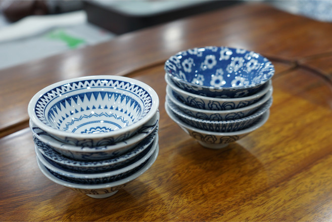 예쁜패턴 찻잔 도자기잔 중국찻잔 보이차잔 10종, 백자3, 1개