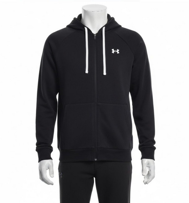 [언더아머_스포츠] 기모안감 후드집업 윈드브레이커 바람막이 방한 후드티셔츠 BLACK 남성 후디 TM1379863 부드럽고 따뜻한 기모 플리스 가볍게 걸쳐도 따뜻한