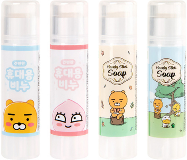 카카오 프렌즈 핸디 휴대용 비누, 14ml, 4개