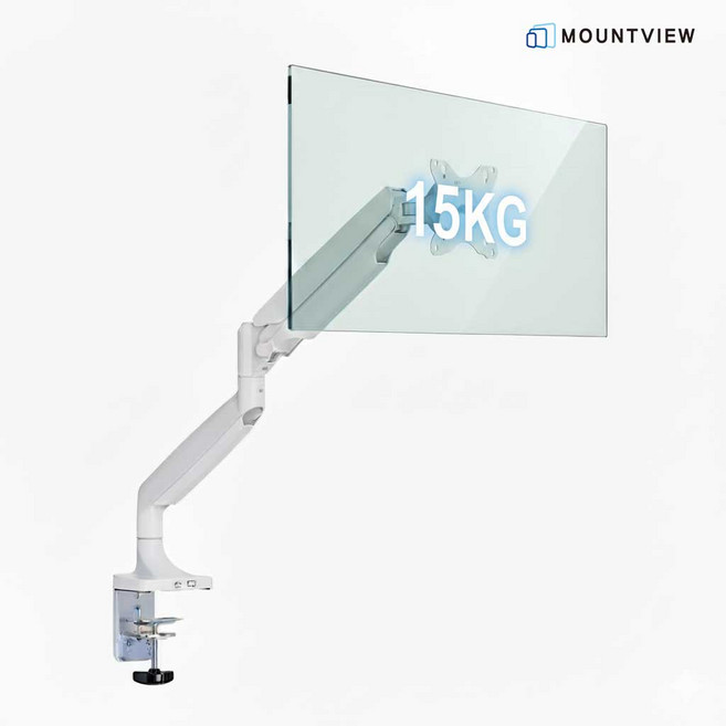 마운트뷰 님버스프로 고중량 싱글 모니터암 받침대 32인치 45인치 15kg MV-82, 1개, 화이트 [EW009]