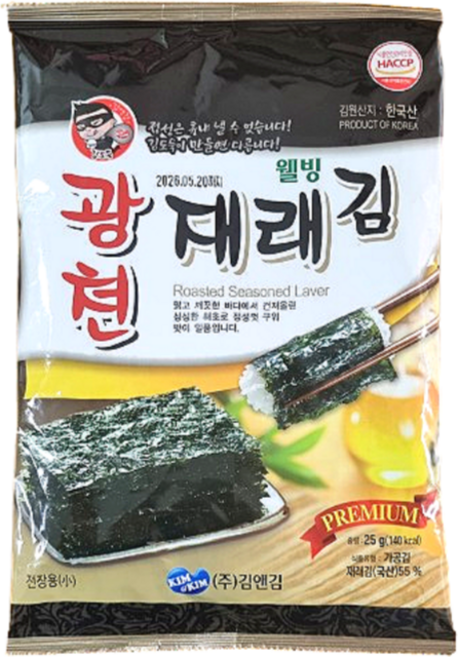 광천웰빙재래김 전장김, 25g, 10개
