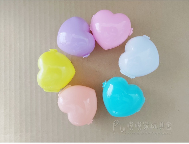 噗噗家玩具舍 心型造型扭蛋殼 收納盒, 1個, 隨機1個