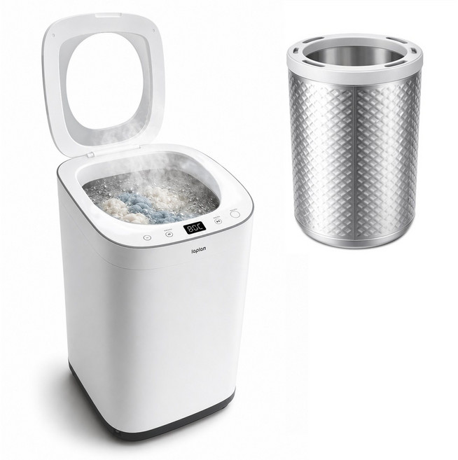 라플란 미니세탁기 삶는 3kg 속옷 양말 아기 작은 걸레 초소형 삶음 세탁기, 화이트, LPL-MW30ST
