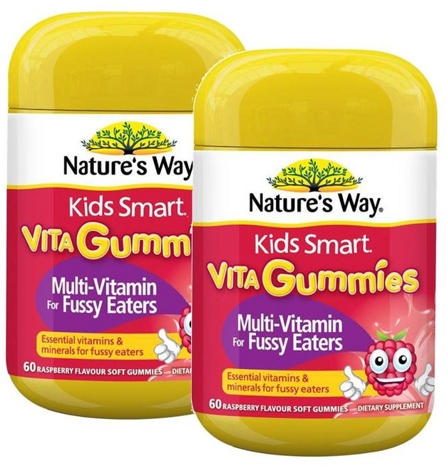네이처스웨이 키즈 스마트 비타 구미스 멀티비타민 퍼지 이스터 구미 젤리 Nature's Way Kids Smart Vita Gummies Multi Fussy Eaters, 60정, 2개