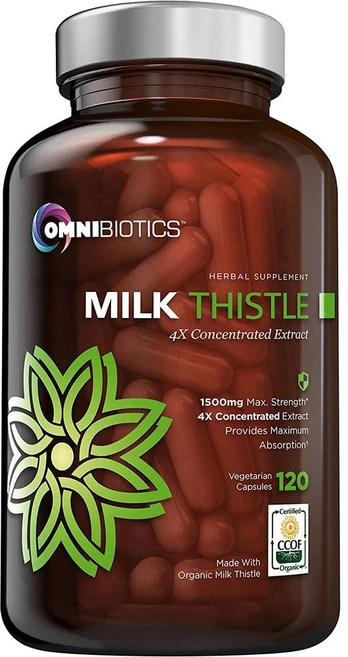 옴미 바이오틱스 밀크 시슬 1500mg 120캡슐 실리마린, 1개, 120정 - 쿠팡