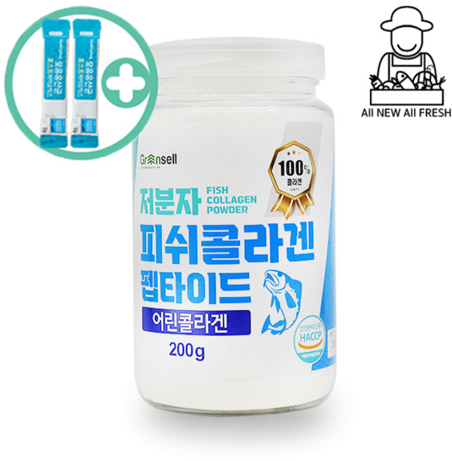 신선맘 저분자 피쉬콜라겐 펩타이드 200g 1병 최상급 HACCP 인증제품 + 사은품 증정, 1개