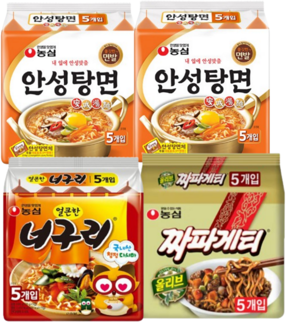 안안너짜(안성탕면10+너구리5+짜파게티5), 20개