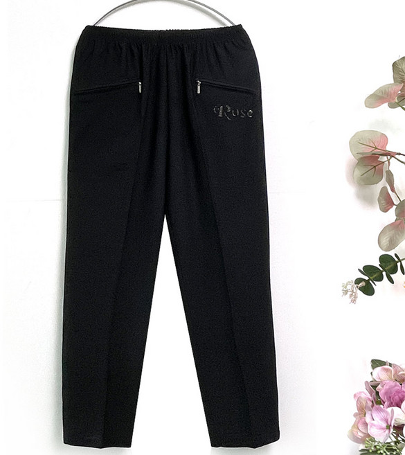 국민할매 할머니옷 여름 냉감 ROSE영문 핫피스 지퍼 밴딩바지[SH-221]