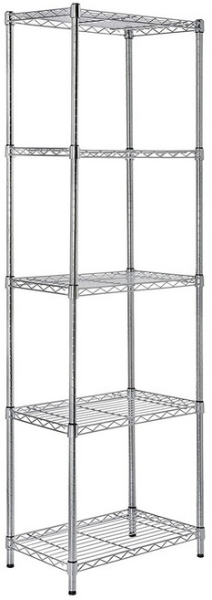 정리중독 메탈랙 스탠드 선반 350x350x1200 mm + 이동식 바퀴 세트, 5단