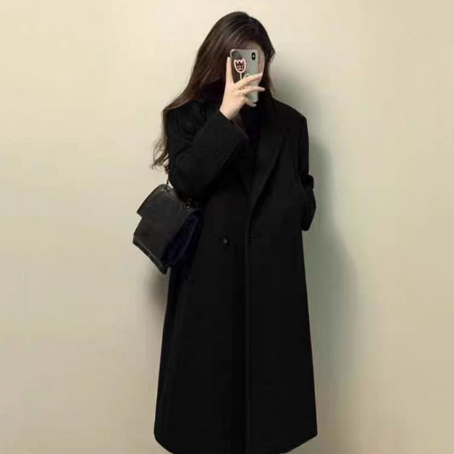 여성 봄 가을 겨울 롱코트 빅사이즈 루즈핏 트렌치 코트 오피스룩 정장 코트