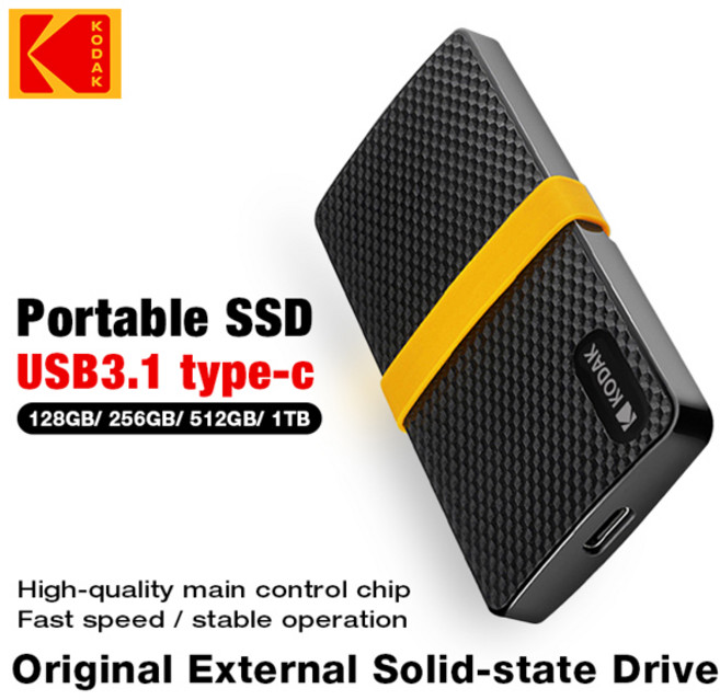 KODAK X200 외장형 SSD 하드 드라이브 1TB 512GB HD Externo 128GB USB3.1 TYPE-C GEN2 미니 휴대용 SSD 256GB 노트북용, [03] 512GB