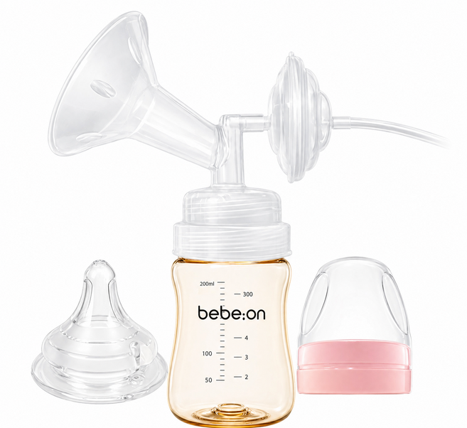 베벨라 PPSU 와이드 수동식 유축세트(깔대기+젖병+젖꼭지) 스펙트라 시밀레 유축기 호환, PPSU200 젖병, 1박스, 일반와이드 24 mm