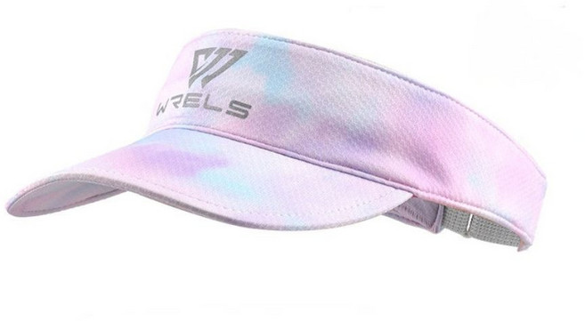 WRELS 남녀공용 러닝 바이저 썬캡 스포츠 모자 마라톤 테니스 초경량 롤업 흡한속건, 1개, 04. 핑크 오로라