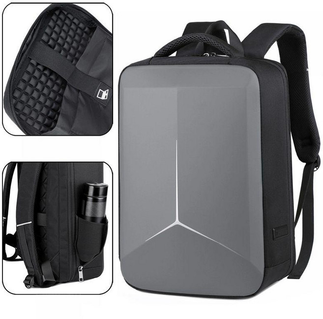 노트북 백팩 17인치 배낭 다몬컴 데이팩 여행 직장인 대형 충전 경량 확장형 맨백, 1개, 그레이 업그레이드 에어백 사이드 포켓