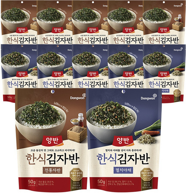 [동원] 양반김자반 전통자반 50g 6개 +멸치야채 50g 6개, 1개