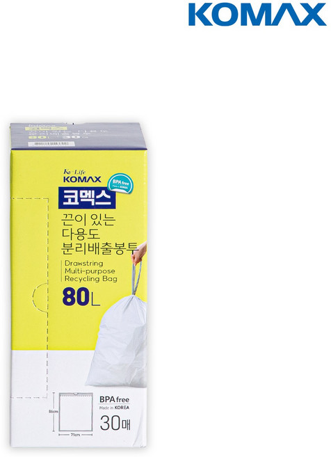 코멕스 끈이 있는 다용도 분리배출봉투 80L 30매, 1개
