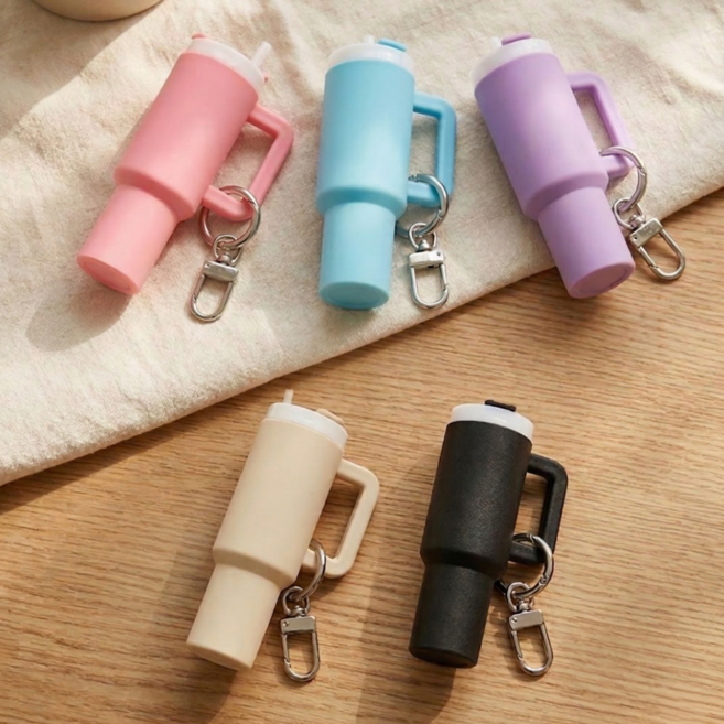 조이데이 텀블러 립밤 키링 케이스, 1개, 베이지