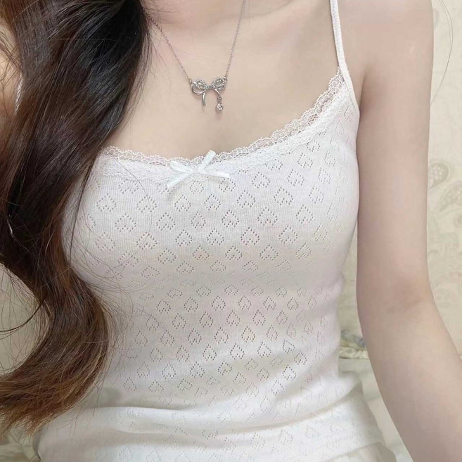 INTERNAL 純欲性感蕾絲拼接吊帶連衣裙女夏季新款收腰顯瘦氣質百褶A字短裙, 白色吊帶 款,XL 建議125-140