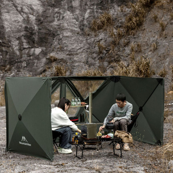 마운틴하이커 윈드스크린 가림막 5.6x1.4m 바람막이 4단 L사이즈 그린 업그레이드 버전, 그린 5.6x1.4m L, 1개