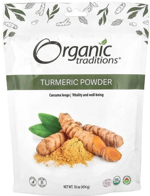 오가닉 트레디션스 강황 터메릭 커큐민 파우더 가루 분말 16온스 454g Organic Traditions Turmeric Powder 16oz, 1개 - 쿠팡