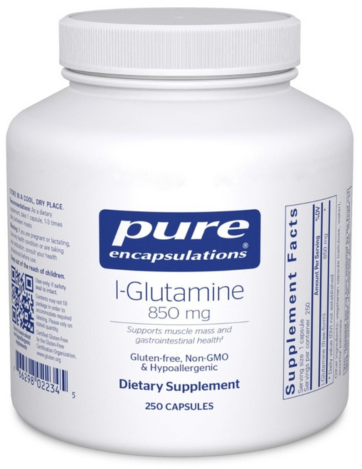 Pure Encapsulations L-Glutamine 퓨어 인캡슐레이션 L 글루타민 850mg 250캡슐, 250정, 1개
