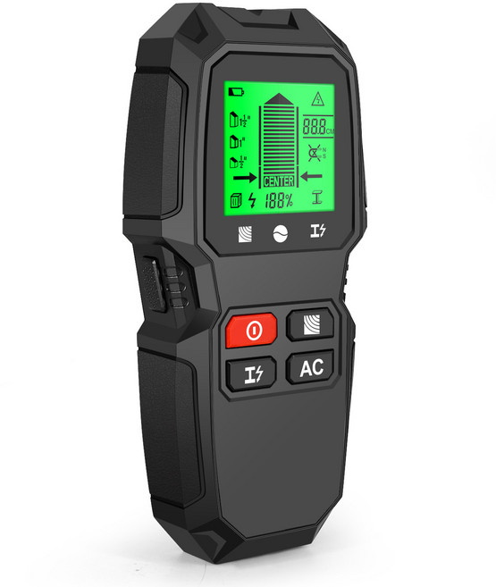 리녹 5in1 벽스캐너 목재 금속 전선 탐지기 AC전선 스터드 탐색기 LCD 백라이트, 1개