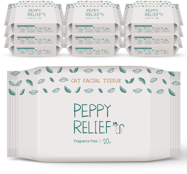 페피릴리프 고양이 캣닢 뱀부 페이셜 티슈 무향, 20개입, 10팩