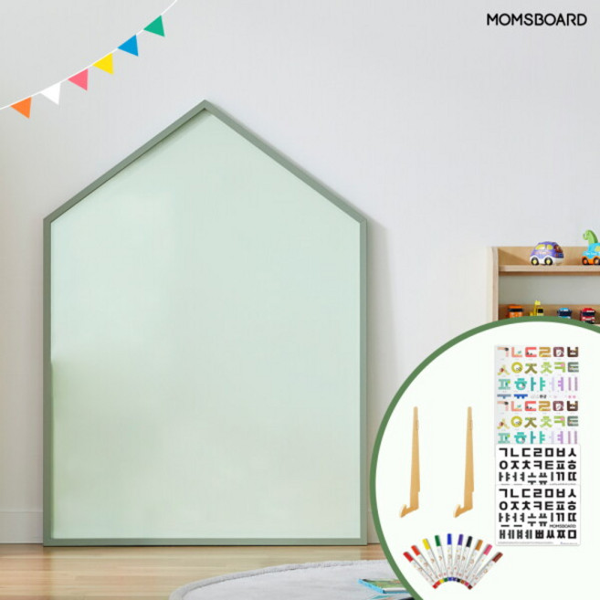 [맘스보드] 큐브하우스 L사이즈 + 맘스랙(큐브) + 한글/영문 스타트 패키지, 몰딩 색상:하트핑크 / 보드 색상:페퍼민트