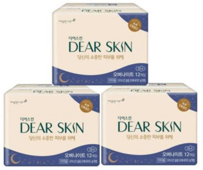디어스킨 에어엠보 오버나이트 12px3팩, 12