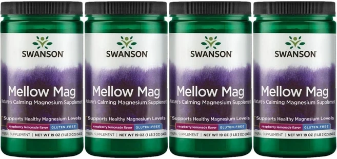 스완슨 Mellow Mag 고흡수 마그네슘 파우더 분말 라즈베리, 4개, 543g - 쿠팡